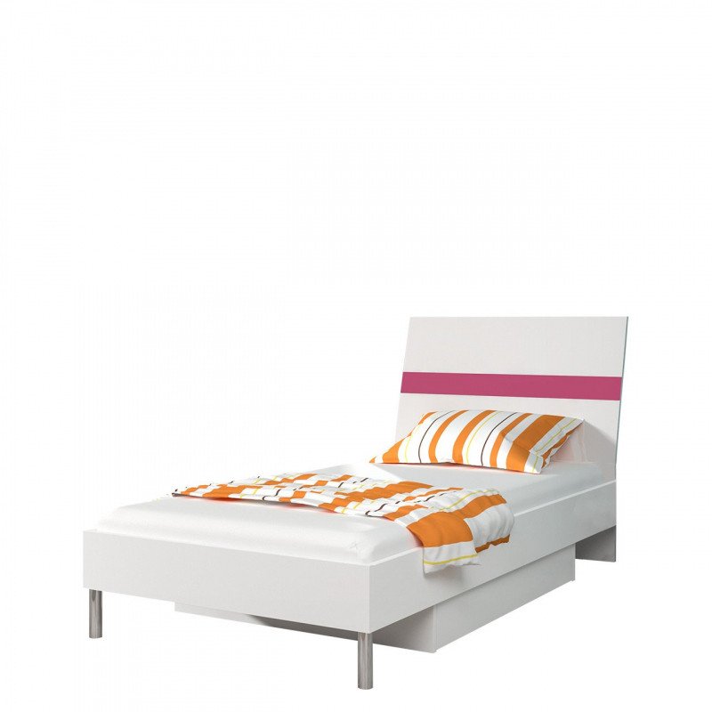 Veneti Detská posteľ s matracom 90x200 GORT 1 - biela / ružová